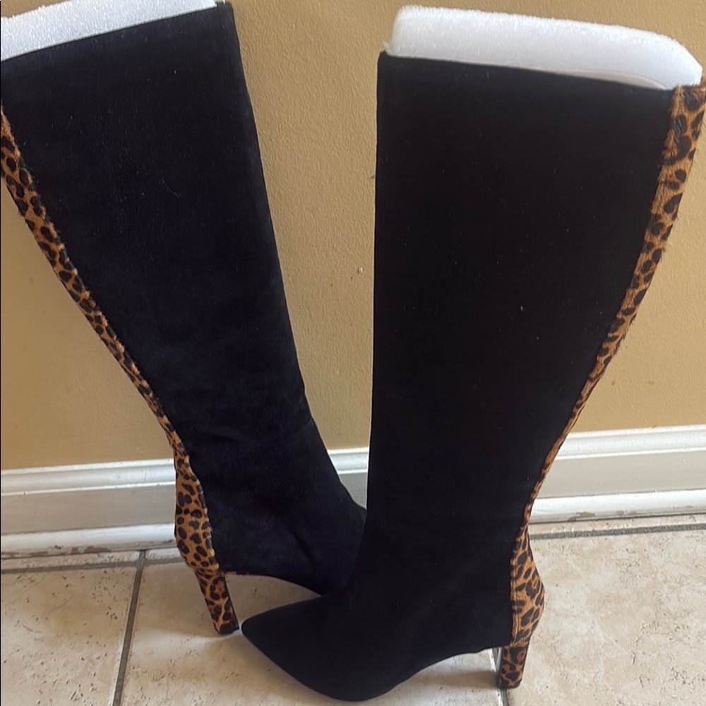 Alfani Black Over the Knee Boots Sleek Leather Block Heel